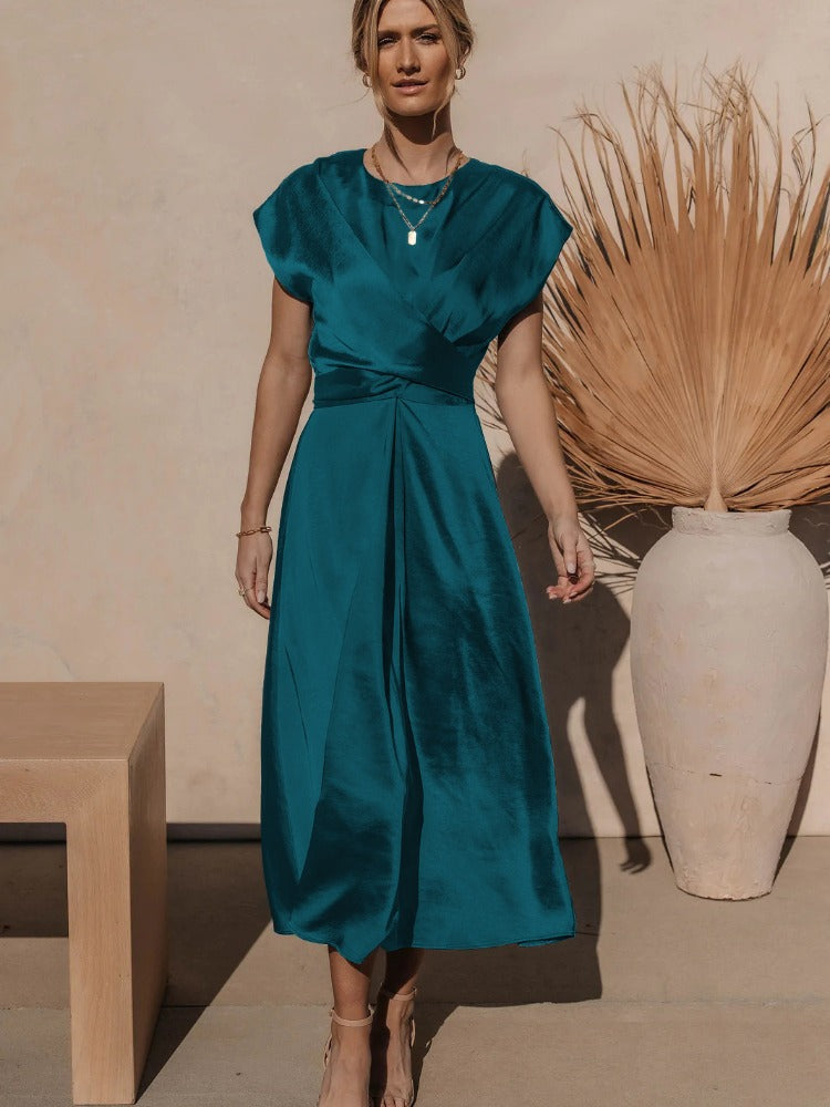 Kvinnors Midi Klänning Lagerdesign Mjuk Andningsbar 1