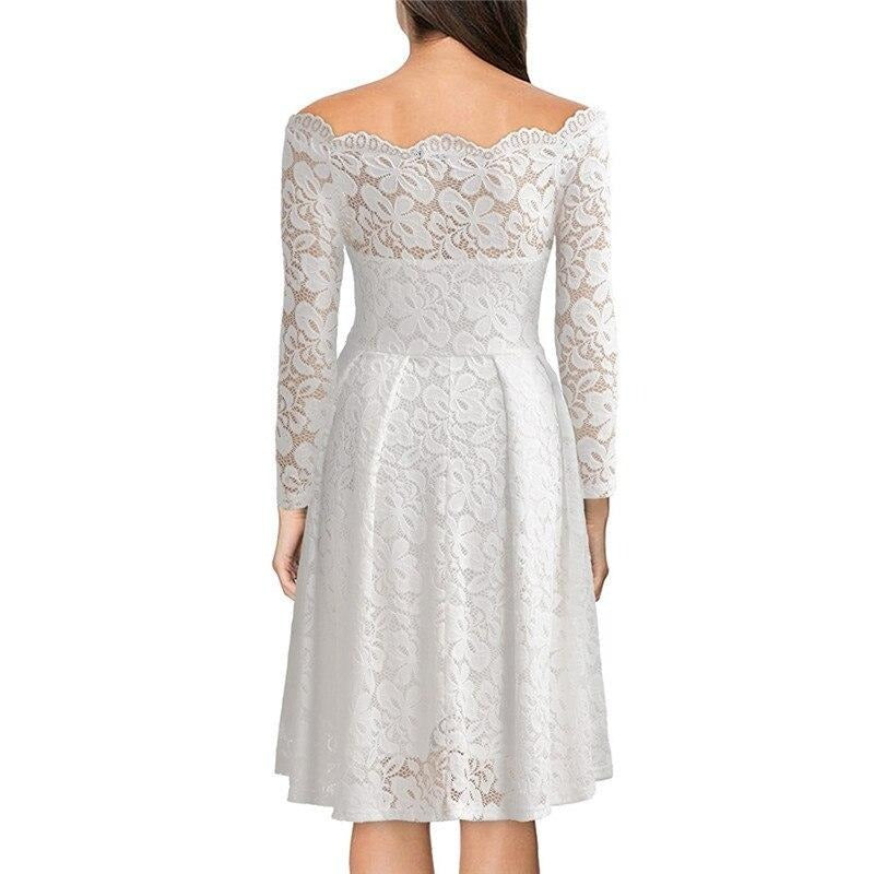 Kvinnors Midiklänning med Off-Shoulder Design 1