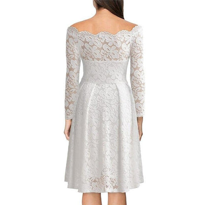 Kvinnors Midiklänning med Off-Shoulder Design 1