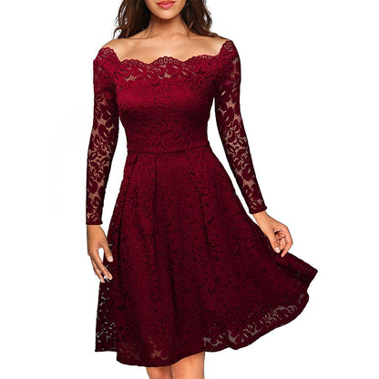Kvinnors Midiklänning med Off-Shoulder Design 4