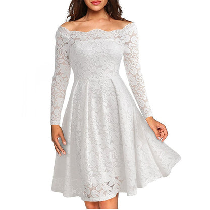 Kvinnors Midiklänning med Off-Shoulder Design 5