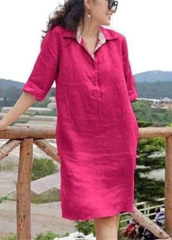 Kvinnors Midiklänning med Peter Pan-krage i Patchwork 1