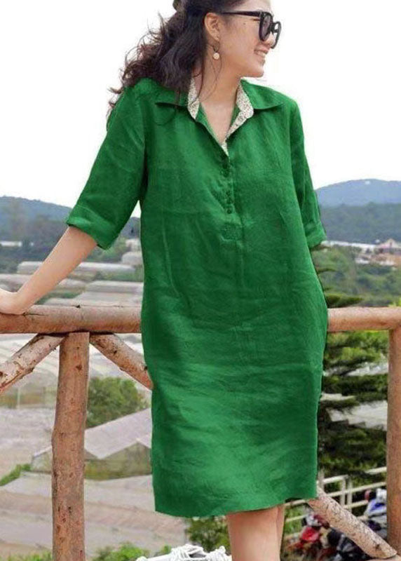 Kvinnors Midiklänning med Peter Pan-krage i Patchwork 2