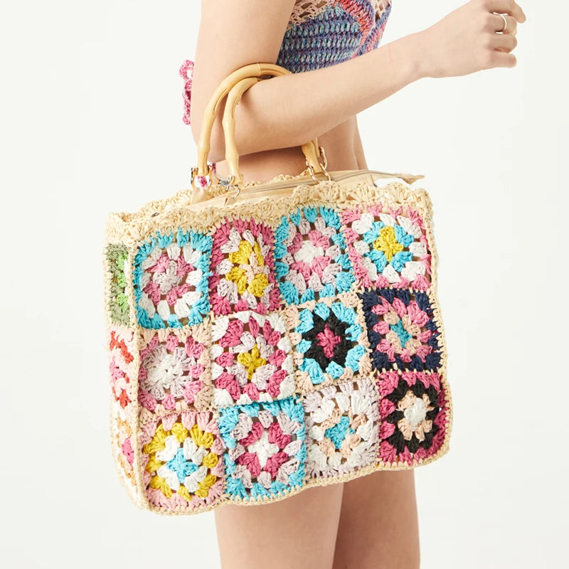Kvinnors Mini Tote Väska Boho Stil 7