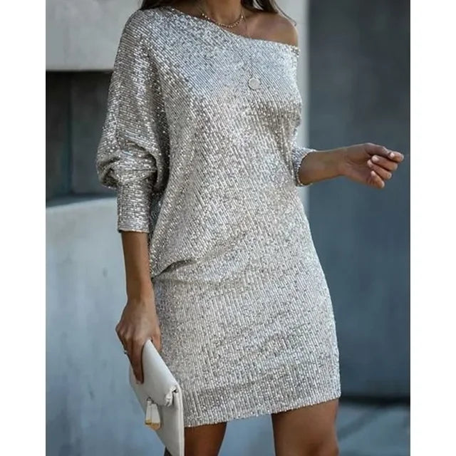 Kvinnors Miniklänning Off-Shoulder 10