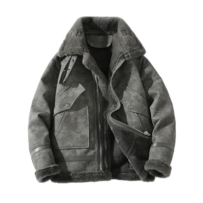 Kvinnors Motojacka Med Shearling Detaljer 0