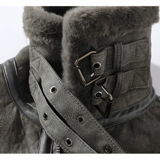 Kvinnors Motojacka Med Shearling Detaljer 3