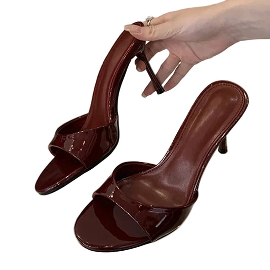 Kvinnors Mules Sandaler Rund Tå Höga Klackar 0