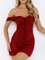 Kvinnors Off Shoulder Klänning Sweetheart Urringning Stretchig Polyester 2