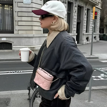 Kvinnors Överdimensionerad Arbetsjacka Boxig Stil 2