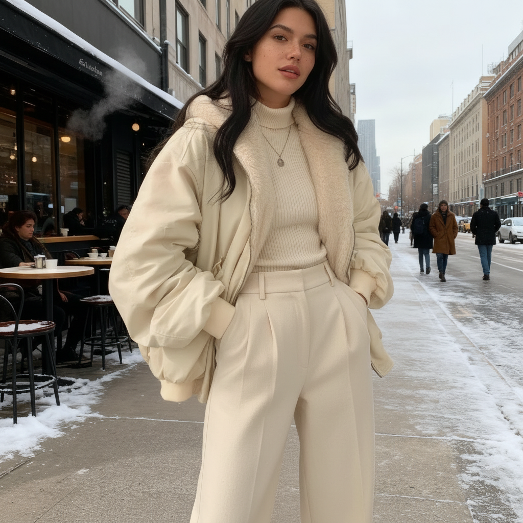 Kvinnors Överdimensionerad Vinterkappa i Fleece 4