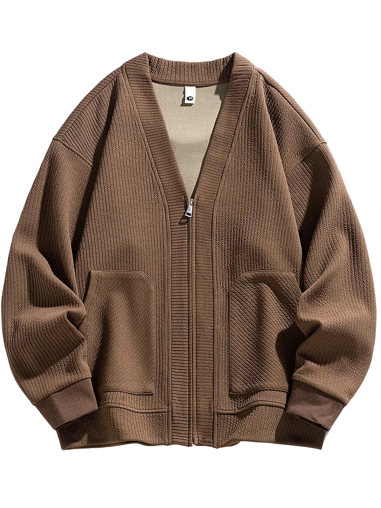 Kvinnors Oversized Cardigan med Dragkedja 0