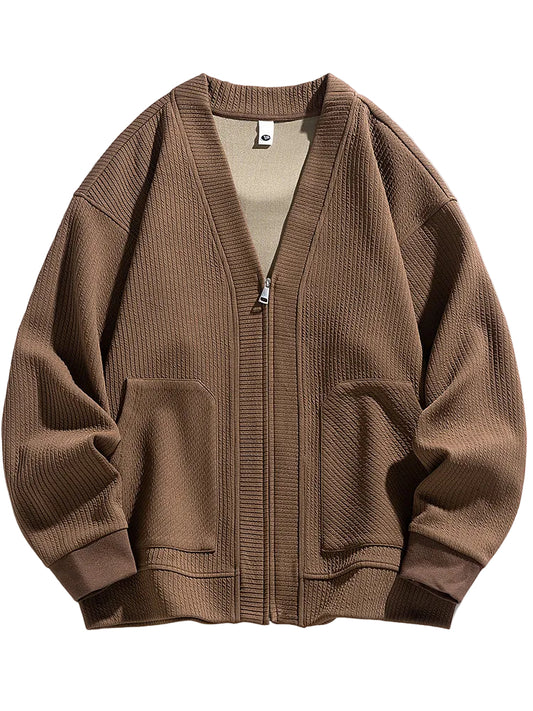 Kvinnors Oversized Cardigan med Dragkedja 0