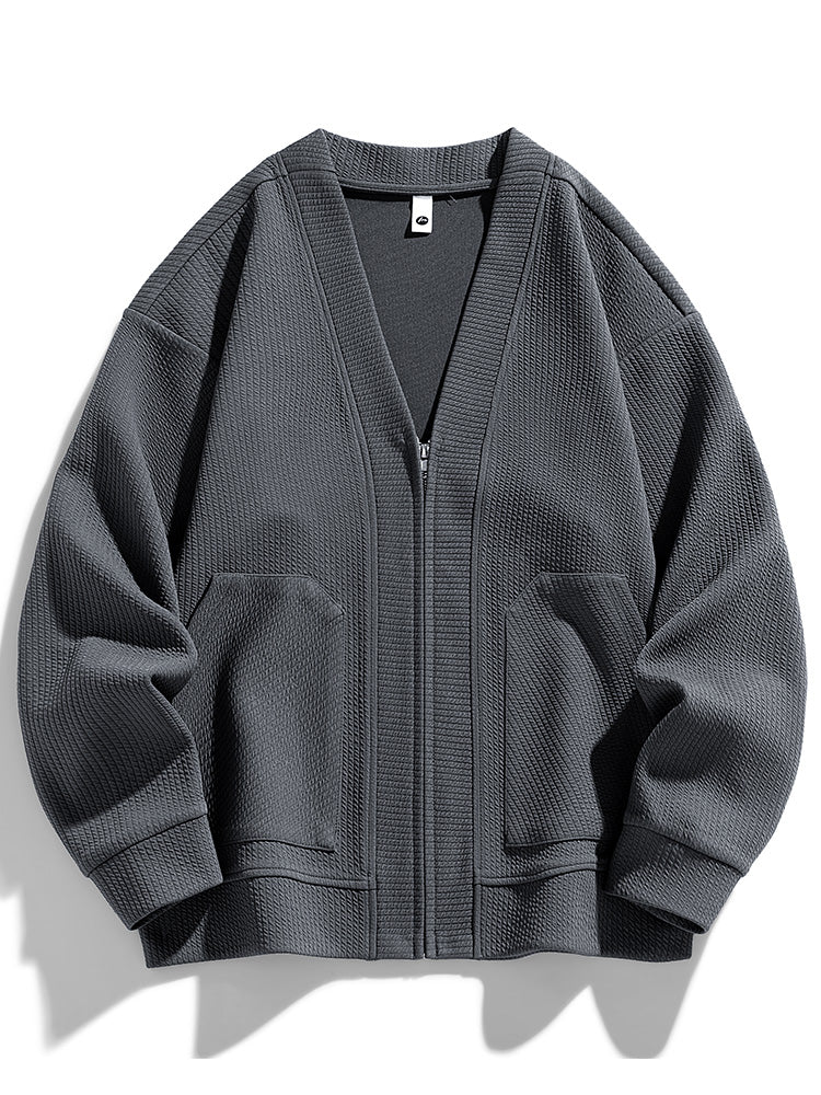 Kvinnors Oversized Cardigan med Dragkedja 1