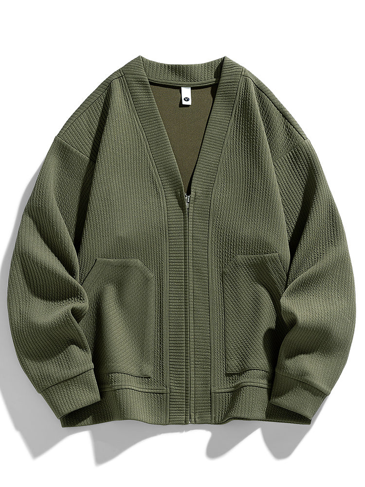 Kvinnors Oversized Cardigan med Dragkedja 3
