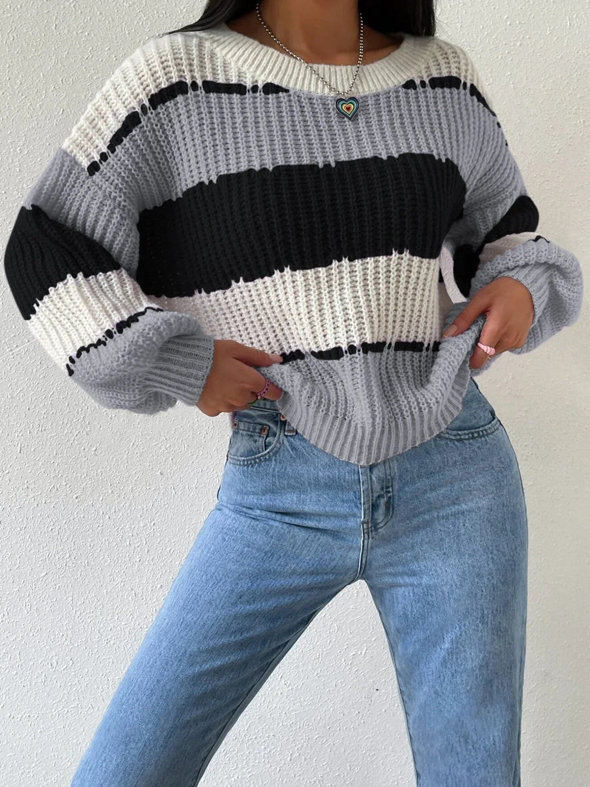 Kvinnors Oversized Pullover Tröja 3