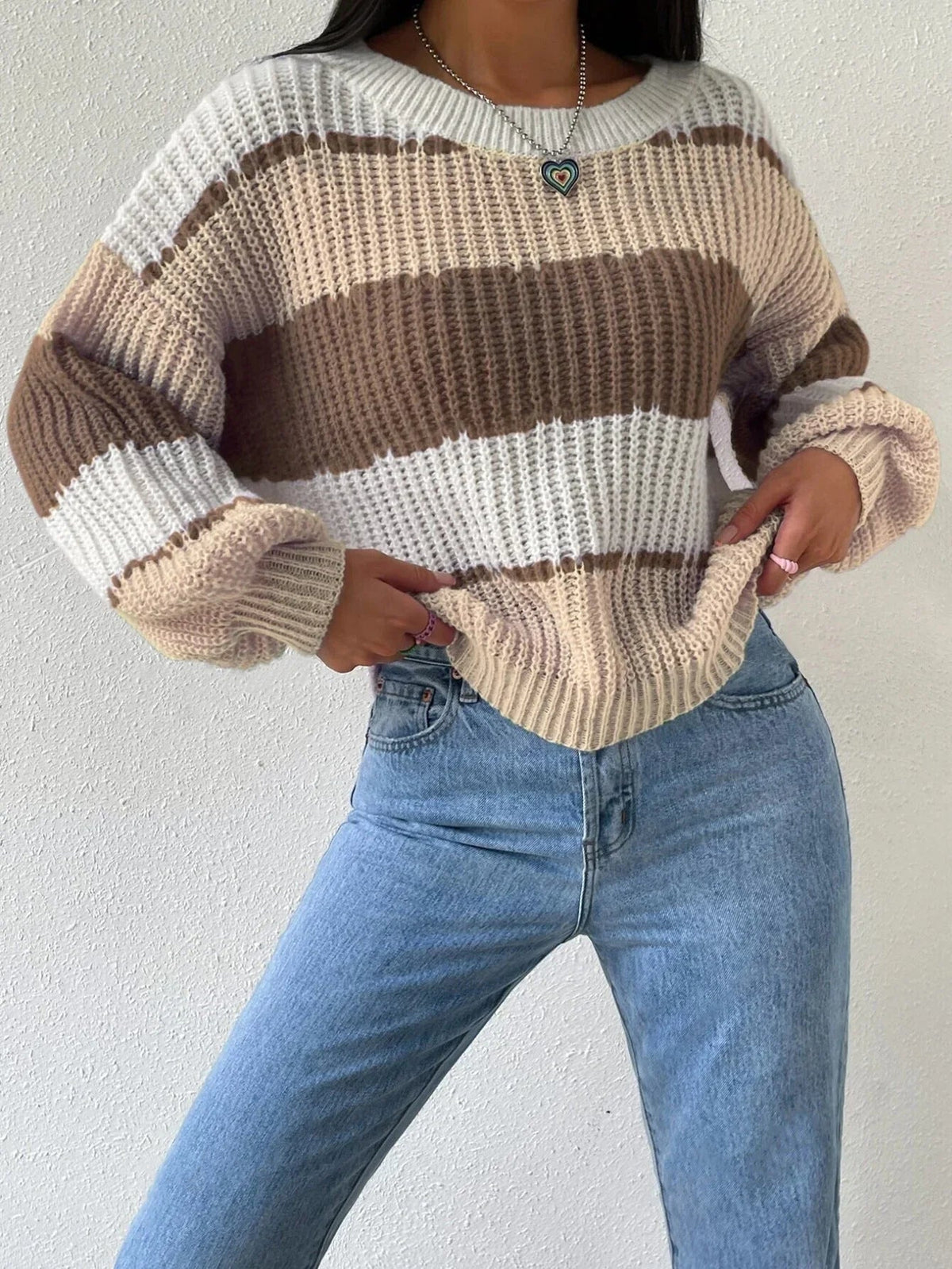 Kvinnors Oversized Pullover Tröja 4
