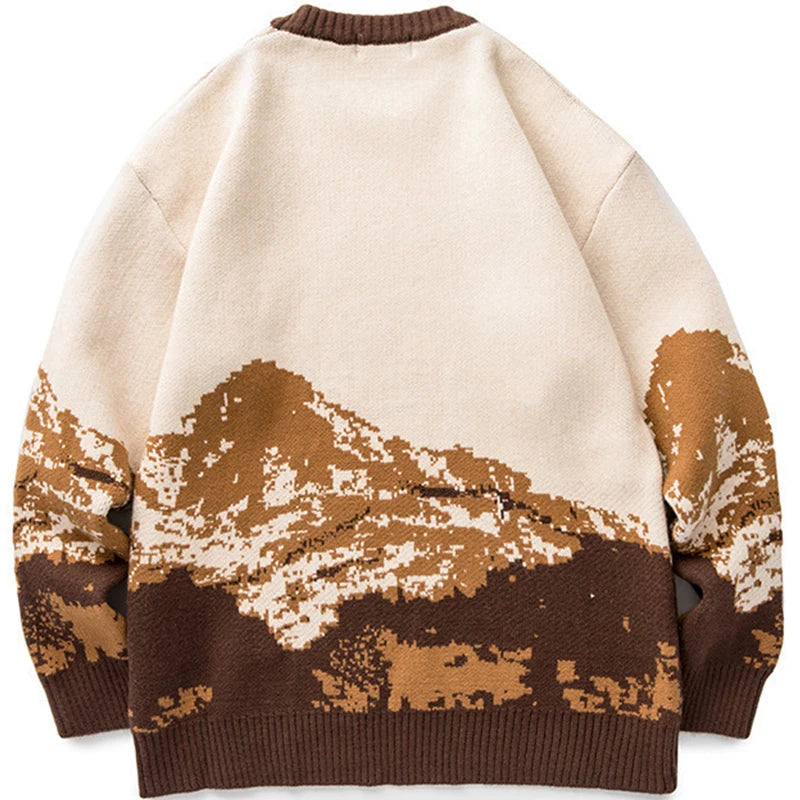 Kvinnors Oversized Tröja med Bergsmotiv 3