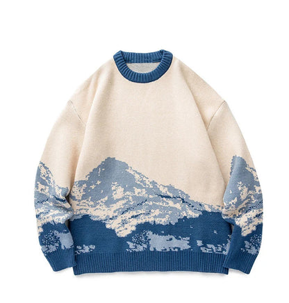 Kvinnors Oversized Tröja med Bergsmotiv 4