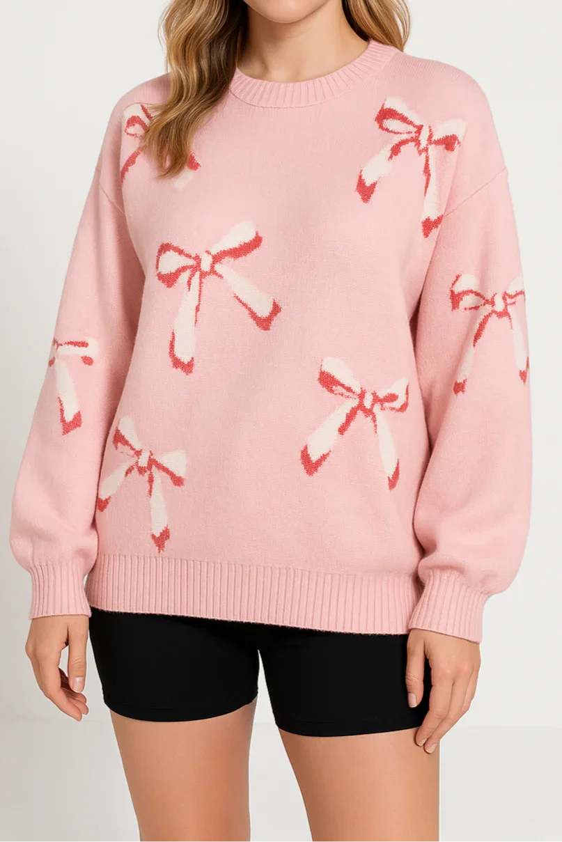 Kvinnors Oversized Tröja med Jacquard-mönster 1