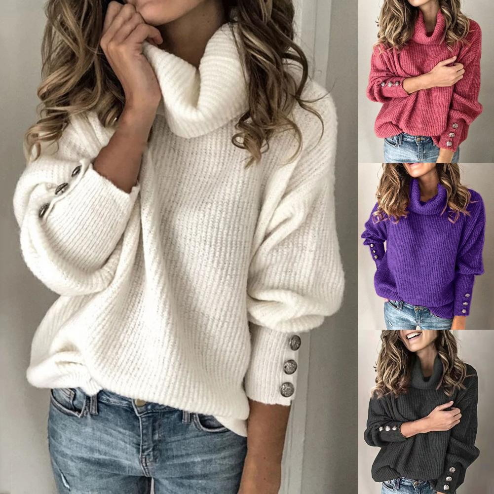 Kvinnors Oversized Tröja med Polokrage 1