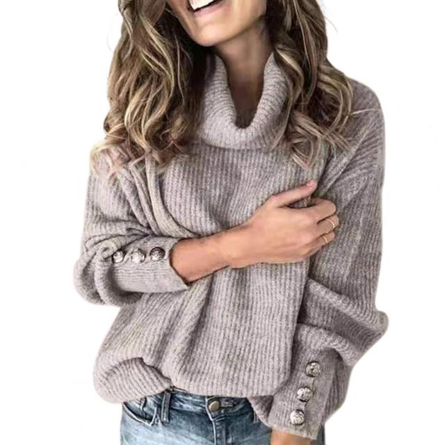 Kvinnors Oversized Tröja med Polokrage 10