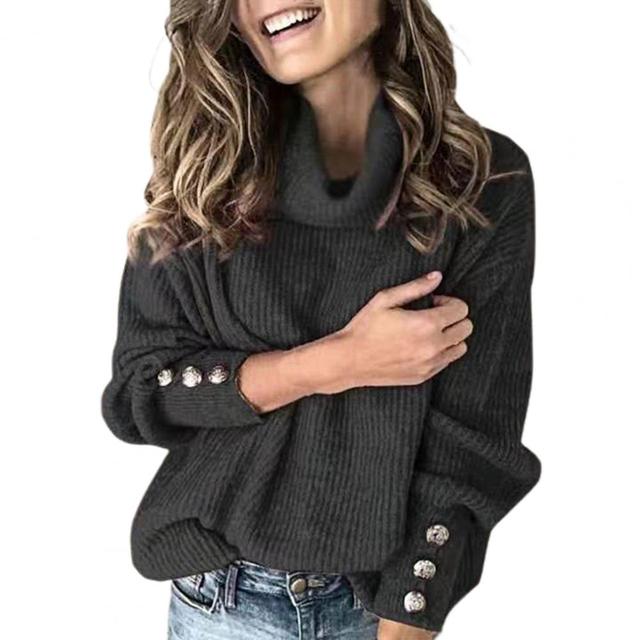 Kvinnors Oversized Tröja med Polokrage 4