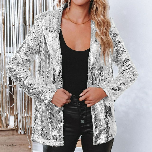 Kvinnors Paljett Blazer Trendig 1