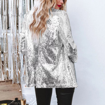 Kvinnors Paljett Blazer Trendig 2