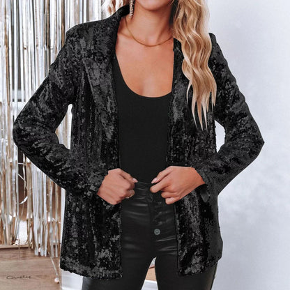 Kvinnors Paljett Blazer Trendig 3