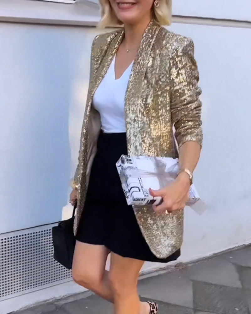 Kvinnors Paljettjacka Glamour 2