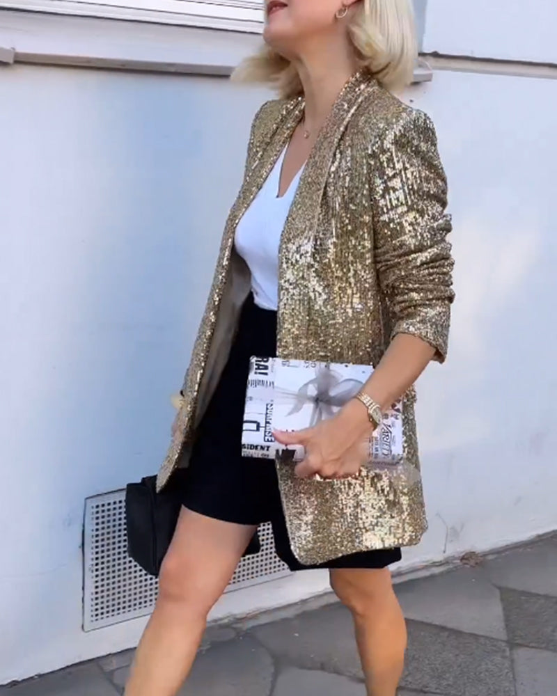 Kvinnors Paljettjacka Glamour 3