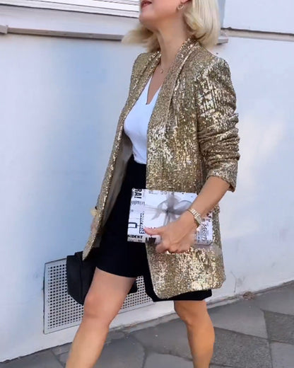 Kvinnors Paljettjacka Glamour 3