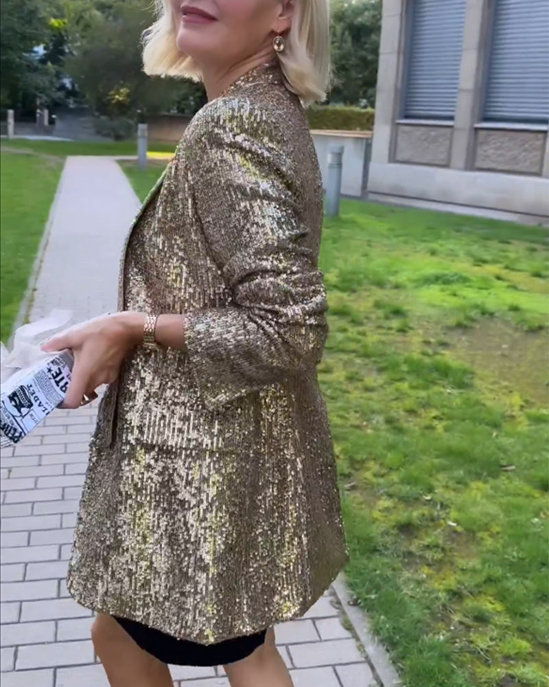 Kvinnors Paljettjacka Glamour 4