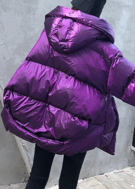 Kvinnors Parkas med Huva och Fickor Trendig Vinterjacka 3