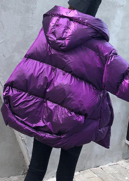 Kvinnors Parkas med Huva och Fickor Trendig Vinterjacka 3