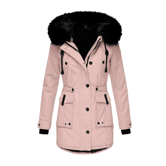 Kvinnors Parkas med Huva och Fuskpälskant 0