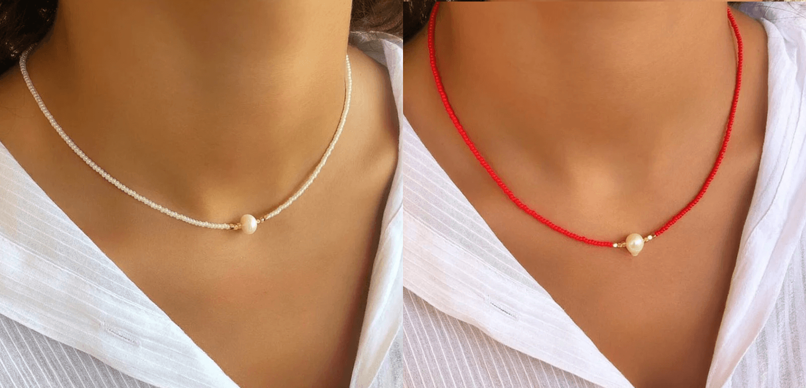 Kvinnors Pärlhalsband Tidlös Stil 6
