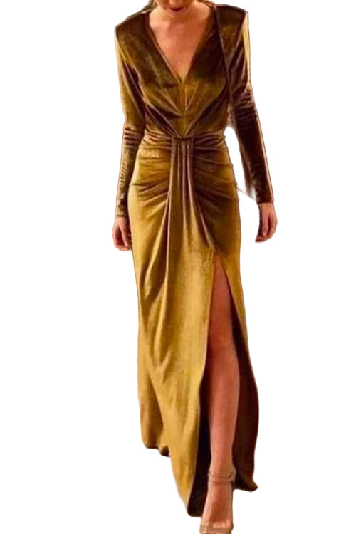 Kvinnors Partykjol Djup V-ringning och Slits 0