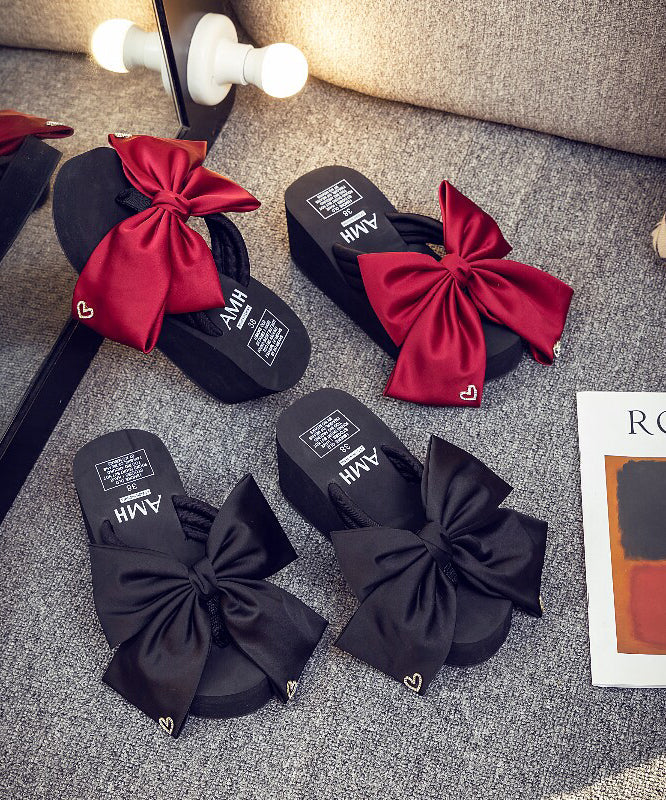 Kvinnors Peep Toe Kilklack Sandal med Rosett 3