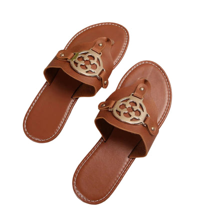 Kvinnors Platta Sandaler Unik Design Gummi Syntetisk Innersula 0