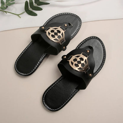 Kvinnors Platta Sandaler Unik Design Gummi Syntetisk Innersula 1