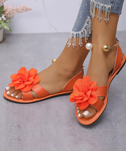 Kvinnors Platta Sandaler med Blommönster 2