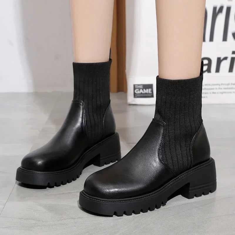 Kvinnors Plattform Boot Grunge Stil 1