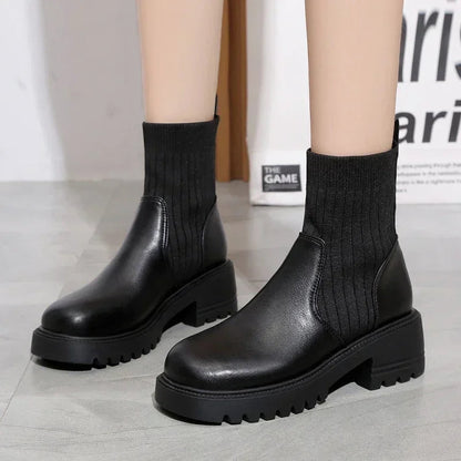 Kvinnors Plattform Boot Grunge Stil 1