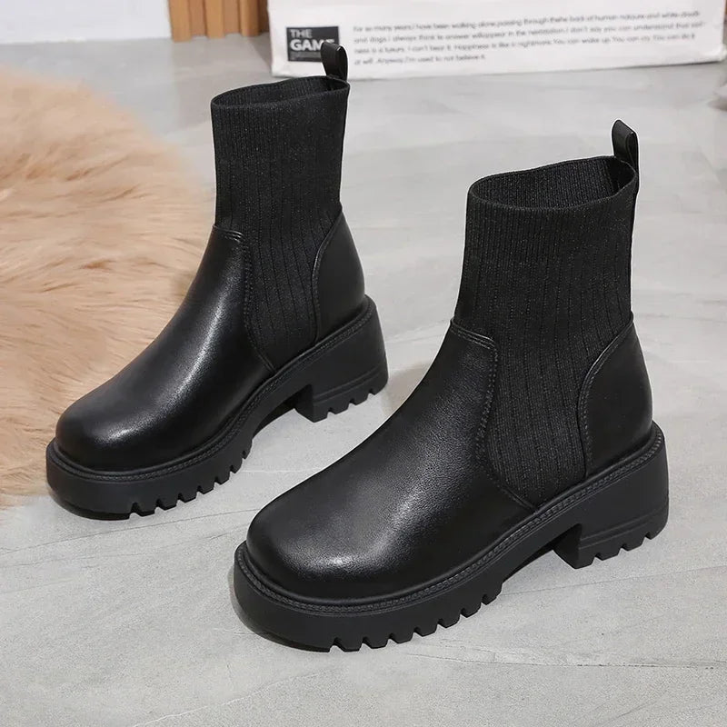 Kvinnors Plattform Boot Grunge Stil 5