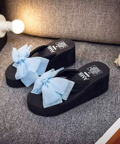 Kvinnors Plattform Flip Flops med Rosett 4