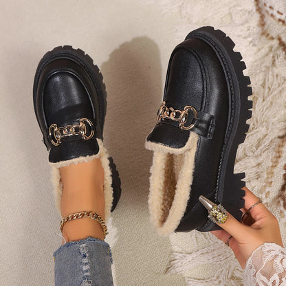 Kvinnors Plattform Loafer med Modern Design 0