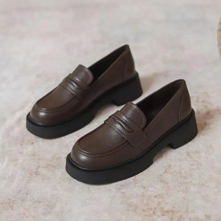 Kvinnors Plattform Loafers Chunky Sole 6