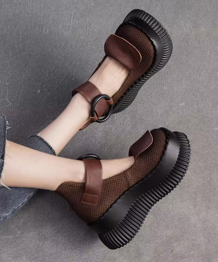 Kvinnors Plattform Loafers med Spänne 1